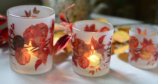 Autumn, Held in the Light – Glass Candle Holder