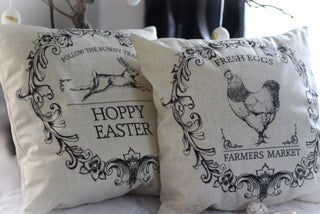 Farmhouse Rabbit & Hen Cushions