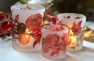 Autumn, Held in the Light – Glass Candle Holder