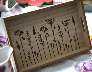 Wooden floral tray