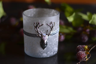 Silver Stag Frost Candle Holder