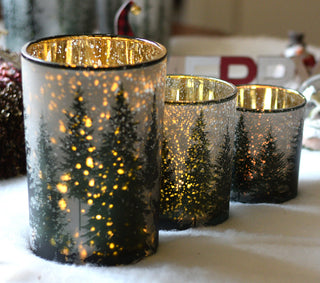 Winter Woods Snowy Glass Holder