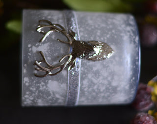 Silver Stag Frost Candle Holder