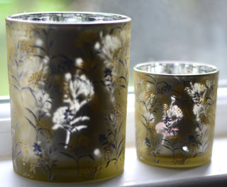 Wildflower scene candle holders