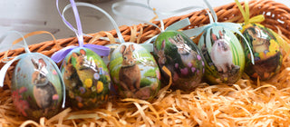 Bunny Easter Egg Hanging Ornaments – Set of 6