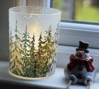 Snowfall Forest Candle Holder