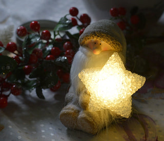 Santa with Light-Up Star