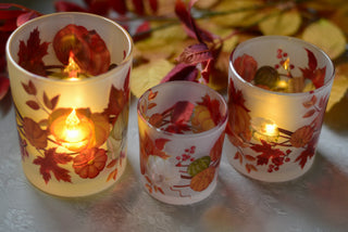Autumn, Held in the Light – Glass Candle Holder