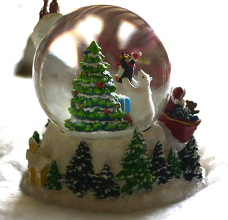 Musical Santa Flying Sleigh Snow globe