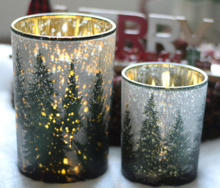 Winter Woods Snowy Glass Holder