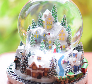 Musical Snowglobe Village Scene