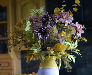 Tall dahlia arrangement