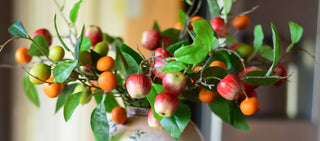 Artificial fruits branches: apples,oranges,lemons