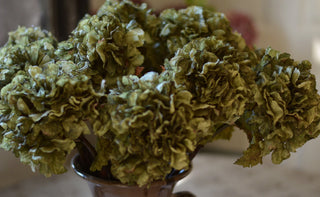 Vintage dried faux hydrangeas