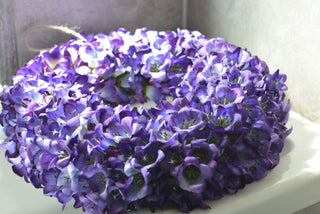 Faux Bluebell Head Wreath