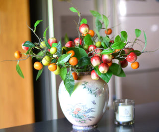 Artificial fruits branches: apples,oranges,lemons