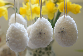 Soft Textured Easter Egg – White Hanging Spring Tree Decoration