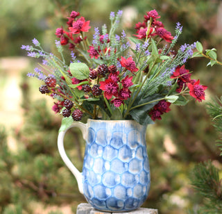Cottage Stone-Pattern Ceramic Jug – Blue or Light Brown