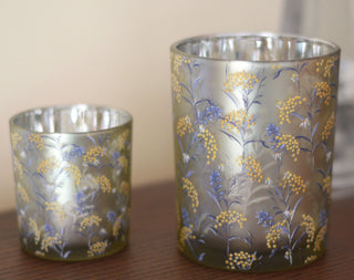 Wildflower scene candle holders
