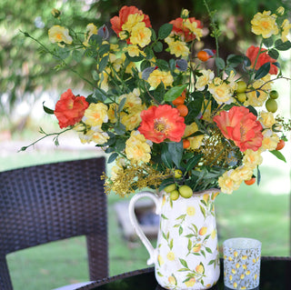 Mediterranean garden arrangements in Vintage -Style jug