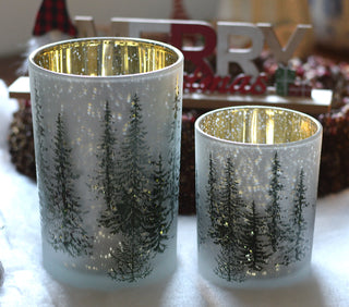 Snowy Forest Candle Holder