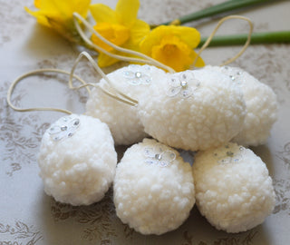 Soft Textured Easter Egg – White Hanging Spring Tree Decoration