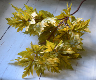 Artificial Autumn Foliage Arrangement with Maple Leaves & Burdock
