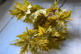 Artificial Autumn Foliage Arrangement with Maple Leaves & Burdock