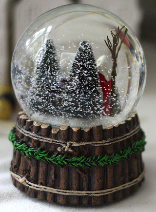 Musical Snow globe With Red House Scene