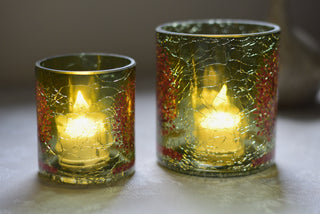 Autumn Sun Through the Leaves – Glass Tealight Holder
