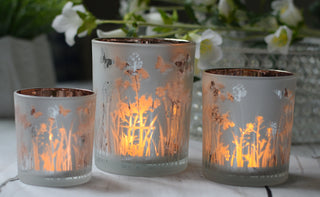 Whispering Fields Butterfly Glass Candle Holder