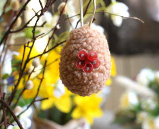 Soft Textured Easter Egg – Warm Neutral Hanging Spring Decoration