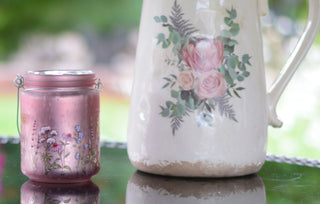 Faux Roses Arrangement with Vintage-Style Jug