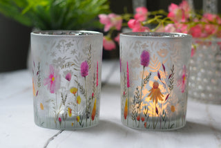 Meadow Bloom Silver Candle Holder