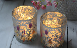 Meadow Bloom Silver Candle Holder