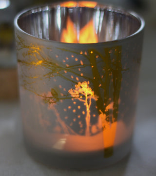 Golden Bird Winter Candle Holder