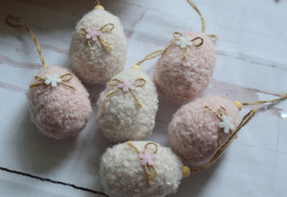 Fluffy Pastel Easter Egg Hanging Ornaments