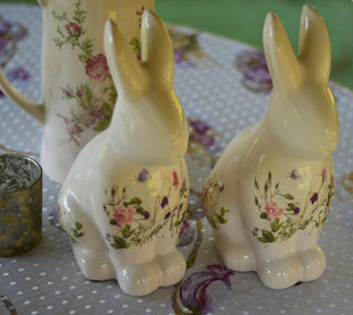 Vintage-Style White Rabbits