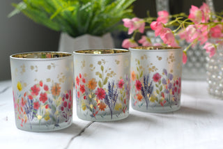 Floral Dream Glass Candle Holder – Wildflower Cottage Home Decor