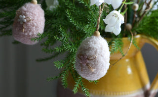 Fluffy Pastel Easter Egg Hanging Ornaments