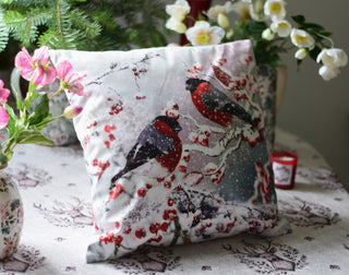 Snowy Robins & Berries Cushion