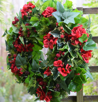 Pelargonium UV protected Handmade  faux wreath