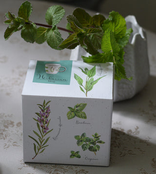 Botanical Herb Porcelain Mug with Gift Box