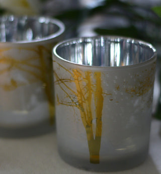 Golden Bird Winter Candle Holder