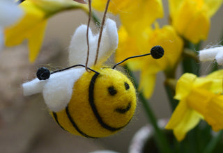 Soft Felt Bumblebee Hanging Ornaments – Set of 2