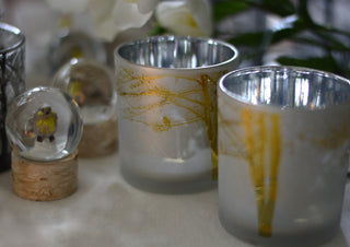 Golden Bird Winter Candle Holder