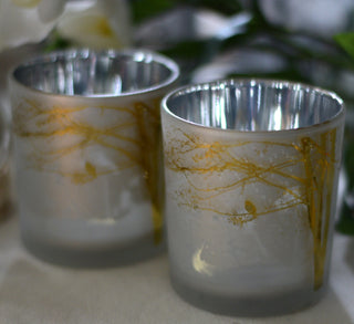 Golden Bird Winter Candle Holder
