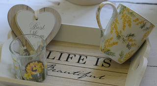 Tea with Mum – Spring Mimosa Mug & Candle Gift Tray