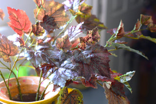 Burgundy Faux Grape Leaf Stem