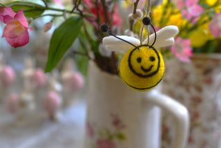Soft Felt Bumblebee Hanging Ornaments – Set of 2